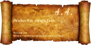 Andorka Angelus névjegykártya